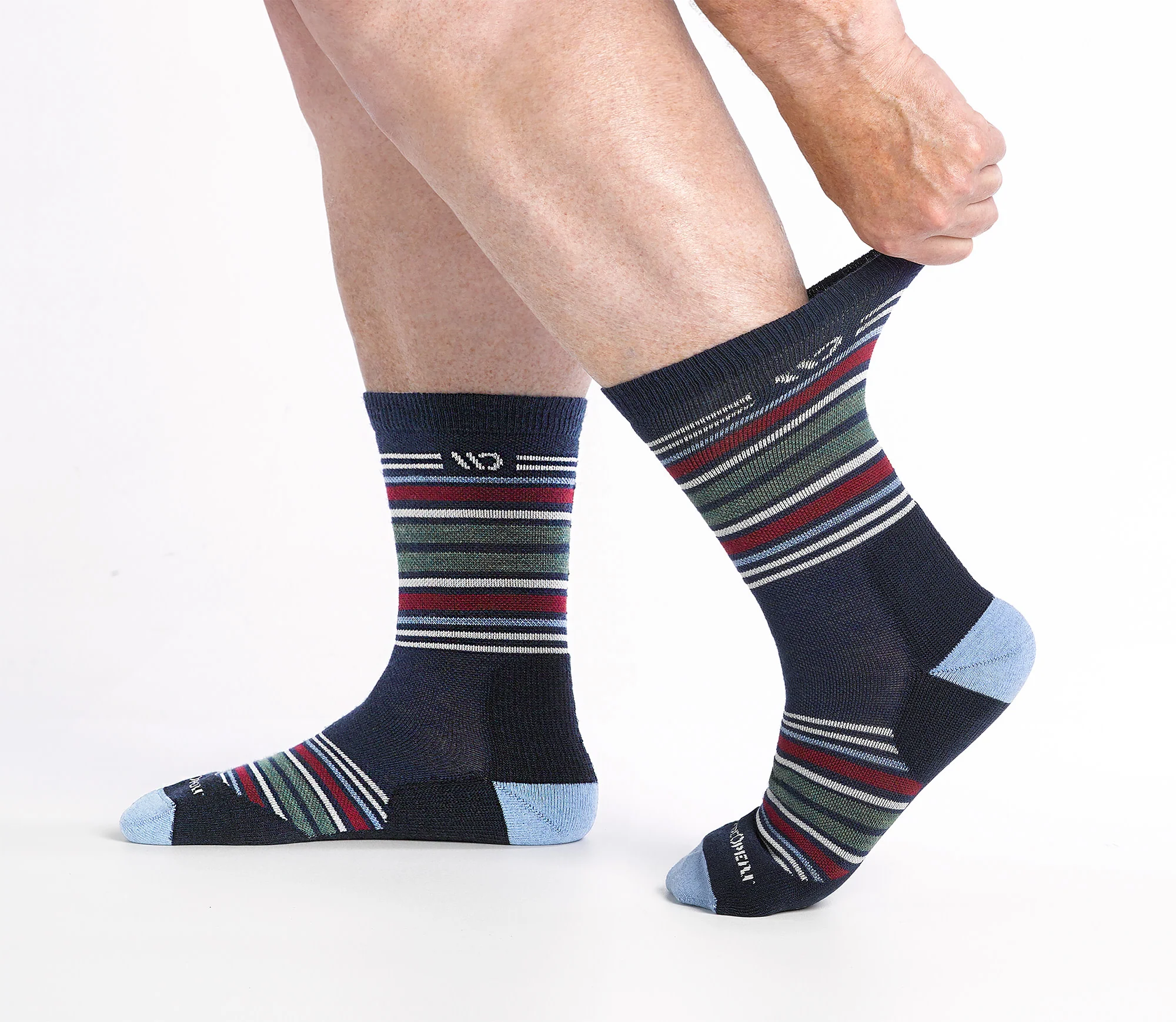 Men's Multi Stripe Cushioned Micro Crew Socks - Image 12